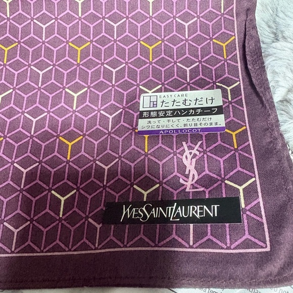 Yves Saint Laurent Pink and Purple Patterned Scarf - Picture 2 of 4